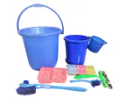 GEE ENTERPRISES Jumbo Bucket, Dustbin, Sink Brush, Cloth Clip, Bathroom Brush, Kitchen Wiper & Mug Bathroom Set 31 pcs, Heavy Duty, Large Capacity