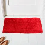 Faburaa Foot Mat for Outside Door, Used in Bathroom, Home, Bedrooms, Kitchens (Royale Red, 45x72 Cm)