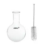 ABGIL Borosilicate Glass Round Bottom Boiling Flask With Compatible Cleaning Brush Capacity 3000 ml Distillation Flask One Unit