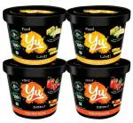 Yu Foodlabs Three Cheese + Peri Peri Cup Pasta - Pack of 4 - Instant Food Ready To Eat in 4 Mins - No Preservatives - Veg
