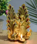 Dvm Brass Home Decor Radha Krishna Idol Diya With Matki Home Decoration Gifts Radha Krishna Statue