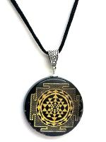 Astroghar Black Tourmaline Base Metal Black Yantra Pendant For Men And Women