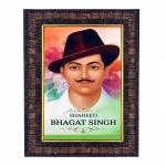 Hawai Saheed Bhagat Singh Photo with Synthetic Wood Frame for Home, Office, Café and Restaurant Décor | Size- 36x26x2cm | SFDI00605_BLK