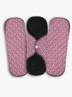 CareDone Cloth Period Pads Washable Napkin for Heavy Flow with Wings(Packof3,Leopard pink)