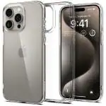 Spigen Ultra Hybrid Back Cover Case Compatible with iPhone 15 Pro Max (TPU + Poly Carbonate | Crystal Clear)