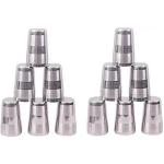 (Pack of 12) Stainless Steel Water, Juice and Drinking(G15) Glass Set (350 ml, Steel)