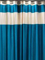 Indian Online Mall Aqua-2-Punch-Joint-2Pc Polyester Window Eyelet Curtain, 4X5Ft (Set Of 2)-