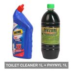 MYZONE Original, Toilet Cleaner Liquid | Suitable for Toilet Bowls combo 1000ml+Gheen Phynyl 1000ml Combo Pack