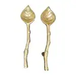 Precious Arts By Sonal Resin Art Handle Set for Trays Paan Shape (Without Thread and Screw) - Set of 2