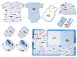 VParents Bitsy New Born Baby Gift Set (Pack of 8) (Blue)