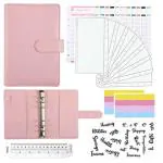 Hasthip Pink File Folder Ring Binder Notebook Set A6 Clip