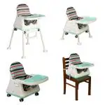 Luvlap Blue 4 In1 High Chair For Baby Feeding Booster Seat With Wheels