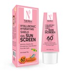 NutriGlow Advanced Organics Hyaluronic Hydrating Shield Gel Sunscreen with SPF 60 PA++++, Sun Protection, No white Cast (50g)