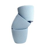 Harshdeep Blue Plastic Capri Tabletop Planter Round Flower Pot 5.5 Inch (Pack Of 3)