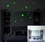 DreamKraft Green Pvc Glow In The Dark Stars For Ceiling Or Wall Stickers 25x1 cm
