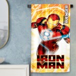 Sassoon Marvel Ironman Cotton Bath Towel For Kids in 400 GSM (60cmX120cm)