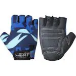 MuscleXP Stout Blue Unisex Fitness Sports Gym Gloves, Lightweight, Velcro Wrist Closure, For Weight Lifting, Fitness Training, Cycling, Non-Slip, Breathable, Moisture-Absorbing (Blue & Black), 1 Pair