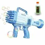 Ample Wings Ultimate Bubble Fun: 32-Hole Bubble Gun for Kids with Indoor and Outdoor Soap Solution