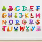 CVANU Alphabet Learning with Fun Vinyl Wall Sticker for Kids Wall Decor
