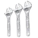 Ingco 3 pcs Adjustable Wrench, 150 & 200 & 250 mm, 0-35mm Clamp Size, Metric Scale, Drop-forged, Chrome-Plated, Adjustable Wrench Set for Auto Repair, General Assembly, Maintenance, Plumbing
