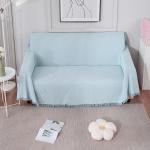 HOKIPO Polyester Cotton Sofa Cover Thick And Soft Throw Blanket 2 Seater Large, 180 (D) X 260 (L) Cm (Ar-4640-N4) - Blue