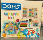NANDA STATIONERY MART Doms art apps nxt 1 pencil pack, 12 shade Bi-colour wax crayon, 12 shade oil pastel, Bi-colour pencil 8 shade, 12 shade plastic crayon, 12 shade water color pens, pencil sharpener-1, eraser-1, 1 drawing book