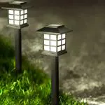 GIGAWATTS Solar Vintage Light Outdoor Lighting Retro Antique Lamp with IP65 Water Resistant Sun Lantern for Garden Balcony Landscape Decoration (Pack of 2)