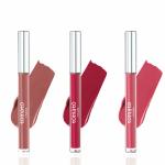 Flicka 3 Tomato Liquid Lipstick Combo-Nude, Mauve & Pinkish Nude|Non Transfer Liquid Matte Lipstick
