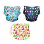 SuperBottoms Swim Diapers for babies - 2 Freesize UNO and 1 Waterproof Travel Bag|3m-3y|Outer shell