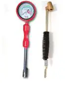 Pride Air Pressure Rod Gauge(200 PSI) With Air Pump Nozzle Inflatable Dual Head Chuck Valve Tool