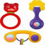 KTRS ENTERPRISE Baby Rattle Teething Toys, Infant Sensory Shaker Grab & Rattles Toy Set, Newborn Infant Toys for Babies 0-6-12 Months Gift for Baby Boys Girls Early Educational Toy 3 Set