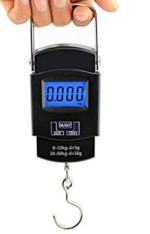 ShopiMoz Weighing Scale with Metal Hook Electronic Portable Fishing Hook Type Digital LED Screen Luggage Weighing Scale, 50 kg/ (Black)