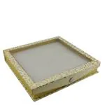 Aumni Crafts Cardboard Ring box With 40 Holders Seethru Window 18x18x3.25 CM (1 Piece, Random Assorted Color) Rectangle