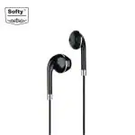 SOFTY SEP-07 WIRED IN EAR EARPHONE WITH MIC 10MM POWER DRIVER FOR STEREO AUDIO, NOISE CANCELLING HEADSET - BLACK