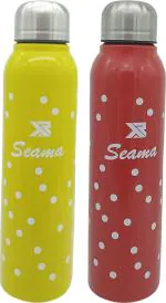 Seama Leak Proof Round Stainless Steel Water Bottle - 500 ml (pack of 2)