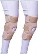 KUDIZE Open Patella Hinged Knee Brace for Knee Joint Pain Relief Functional Knee Support Cap Sleeve for Men & Women Ligament Tear Wraparound Stabilizer Beige (1 Pair / 2 Pcs) (XXXL)