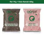 Goshudh Kala Namak 400g & Rai 1Kg Combo Pack 1400g