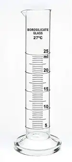 GVSSCO Borosilicate Glass Measuring Cylinder 25 ml Cylinder's for Laboratory Test (Pack of 1)