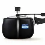KENT Hard Anodized Body Inside Out Pressure Cooker with SS Inner Lid 3 Litre SS Lid Food Grade-Black
