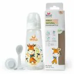 MYLO Baby Feels Natural Baby Feeding Bottle, PP, BPA Free with anti-colic nipple - 250 ml (Brown Girrafe)
