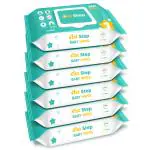 1st Step Baby Wet Wipes with Lid Enriched and Aloe-Vera and Jojoba Oil (72Pcs, Pack of 6) white
