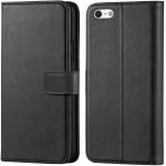 Slugabed Flip Cover Back Case for Apple iPhone 5C | Leather Finish | Inbuilt Stand & Pockets | Wallet Style Flip Back Case Cover for Apple iPhone 5C (Black)