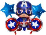 RG Accessories Blue Printed Captain America Theme Birthday Party Decorations For Birthday Theme Balloon (Pack Of 5)