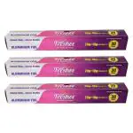 Freshee Pack of 3 x 30 Gram Aluminium Silver Foil Roll, 11 Micron Thick Disposable Foil Paper For Kitchen Food Wrapping, Packing, Parcel