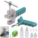 KHETOOL 2 In 1 Glass Tile Cutter Tool Kit,Including Breaking Pliers & Cutter,Mirror Cutting Kit,Glass Running Ceramic For Easy Glide - Hand-Powered