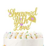 Festiko Showered With Love Cake Topper For Wedding Anniversary Propose Party Engagement Decorations Supplies