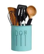 Classyo Cutlery & Spatula Holder, Ladle/Serving Spoon Stand for Kitchen (Aqua)