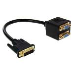 Microware DVI-I 24 Plus 5 to Dual VGA Female Video Adapter