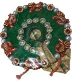 PRABHUVATI FASHION Laddu Gopal ji Designer Dress Handmade Special Dress for Little Krishna ji (Green, 1 Number)