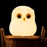 LUXURYTECH Night Lamp for Bedroom, Night Lamp, Birthday Gift for Girls/Boy, Silicone Cute Owl Table Lamp, 7 Colour Changing Light with USB Rechargeable, Diwali Light